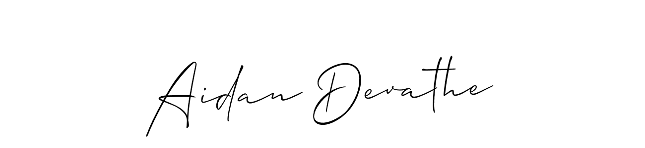 Create a beautiful signature design for name Aidan Devathe. With this signature (Allison_Script) fonts, you can make a handwritten signature for free. Aidan Devathe signature style 2 images and pictures png