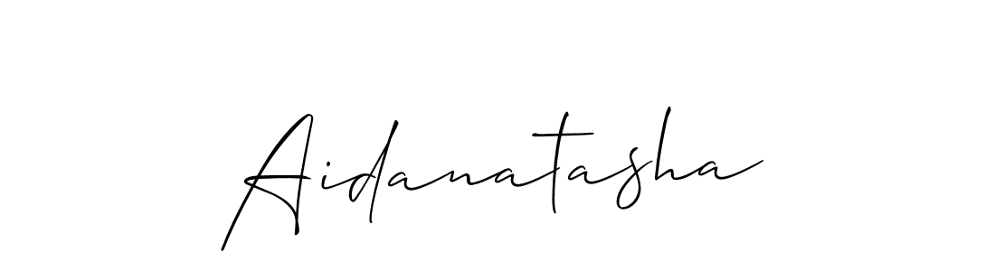 How to make Aidanatasha name signature. Use Allison_Script style for creating short signs online. This is the latest handwritten sign. Aidanatasha signature style 2 images and pictures png