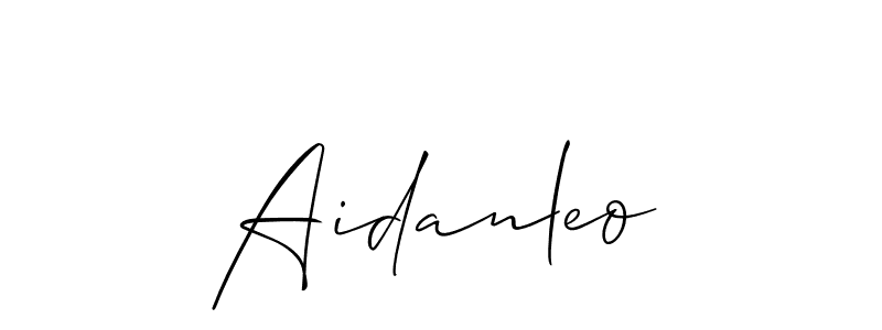 Design your own signature with our free online signature maker. With this signature software, you can create a handwritten (Allison_Script) signature for name Aidanleo. Aidanleo signature style 2 images and pictures png