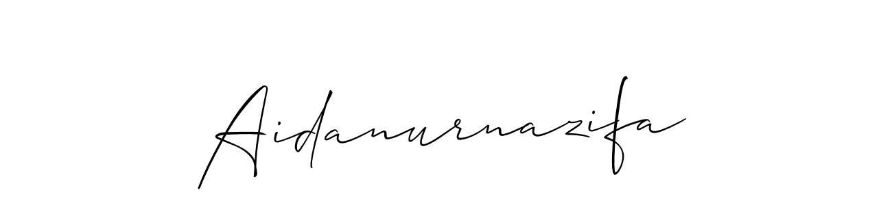 Also we have Aidanurnazifa name is the best signature style. Create professional handwritten signature collection using Allison_Script autograph style. Aidanurnazifa signature style 2 images and pictures png