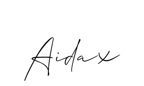It looks lik you need a new signature style for name Aidax. Design unique handwritten (Allison_Script) signature with our free signature maker in just a few clicks. Aidax signature style 2 images and pictures png