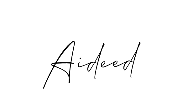 Design your own signature with our free online signature maker. With this signature software, you can create a handwritten (Allison_Script) signature for name Aideed. Aideed signature style 2 images and pictures png