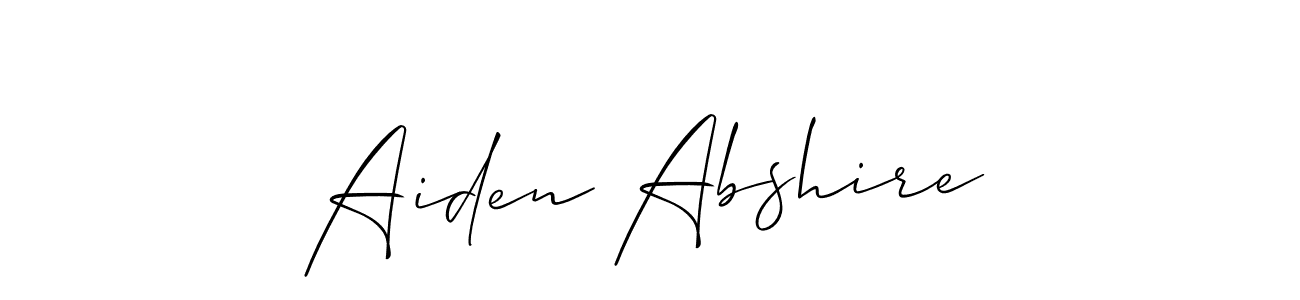 How to make Aiden Abshire signature? Allison_Script is a professional autograph style. Create handwritten signature for Aiden Abshire name. Aiden Abshire signature style 2 images and pictures png