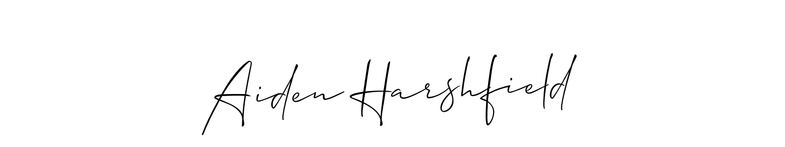 Also You can easily find your signature by using the search form. We will create Aiden Harshfield name handwritten signature images for you free of cost using Allison_Script sign style. Aiden Harshfield signature style 2 images and pictures png