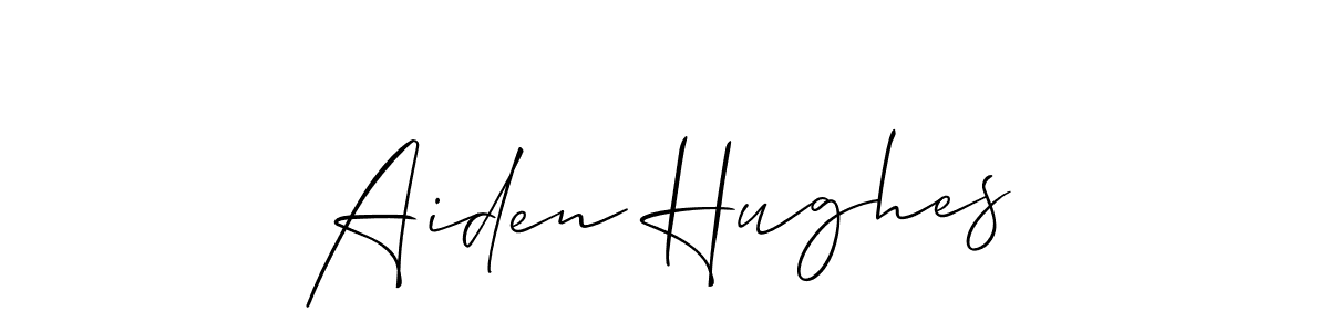 The best way (Allison_Script) to make a short signature is to pick only two or three words in your name. The name Aiden Hughes include a total of six letters. For converting this name. Aiden Hughes signature style 2 images and pictures png