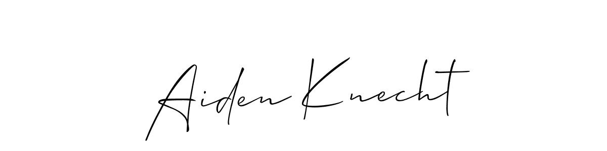 The best way (Allison_Script) to make a short signature is to pick only two or three words in your name. The name Aiden Knecht include a total of six letters. For converting this name. Aiden Knecht signature style 2 images and pictures png