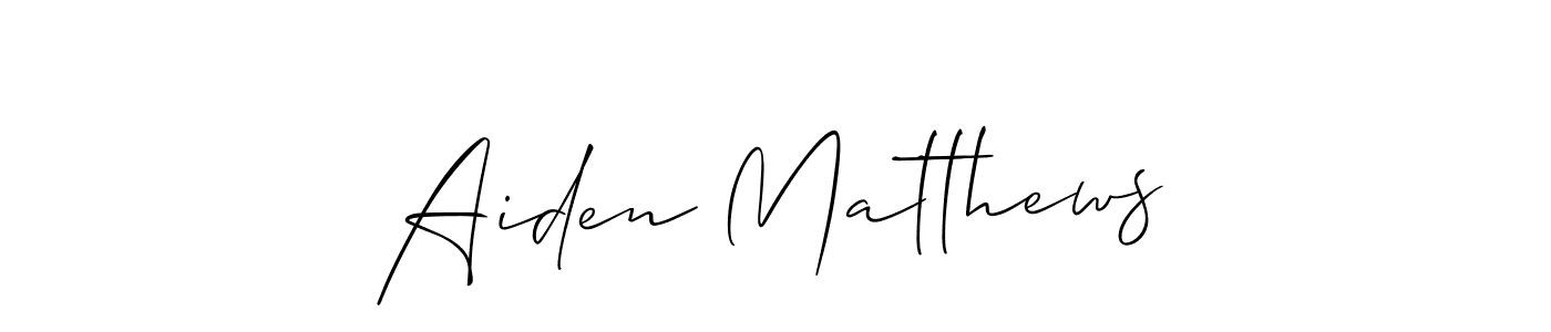 Aiden Matthews stylish signature style. Best Handwritten Sign (Allison_Script) for my name. Handwritten Signature Collection Ideas for my name Aiden Matthews. Aiden Matthews signature style 2 images and pictures png
