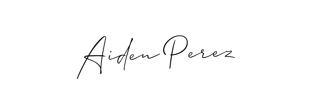 Make a beautiful signature design for name Aiden Perez. With this signature (Allison_Script) style, you can create a handwritten signature for free. Aiden Perez signature style 2 images and pictures png