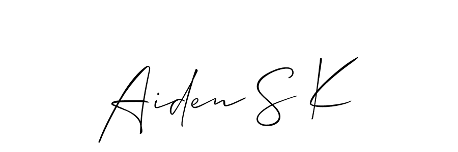 if you are searching for the best signature style for your name Aiden S K. so please give up your signature search. here we have designed multiple signature styles  using Allison_Script. Aiden S K signature style 2 images and pictures png