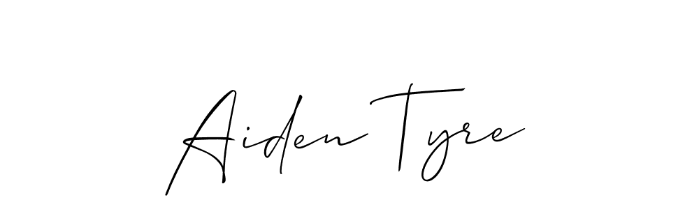 It looks lik you need a new signature style for name Aiden Tyre. Design unique handwritten (Allison_Script) signature with our free signature maker in just a few clicks. Aiden Tyre signature style 2 images and pictures png