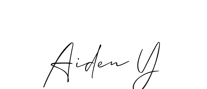 How to make Aiden Y signature? Allison_Script is a professional autograph style. Create handwritten signature for Aiden Y name. Aiden Y signature style 2 images and pictures png