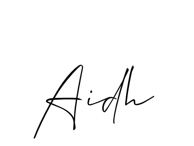 Design your own signature with our free online signature maker. With this signature software, you can create a handwritten (Allison_Script) signature for name Aidh. Aidh signature style 2 images and pictures png