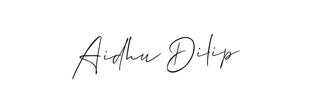 You should practise on your own different ways (Allison_Script) to write your name (Aidhu Dilip) in signature. don't let someone else do it for you. Aidhu Dilip signature style 2 images and pictures png