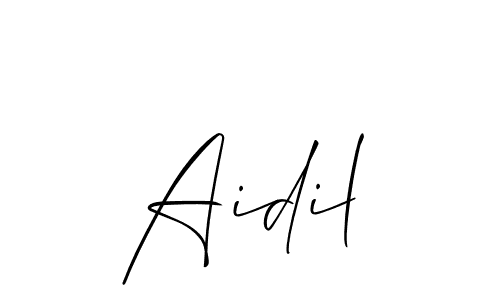 Aidil stylish signature style. Best Handwritten Sign (Allison_Script) for my name. Handwritten Signature Collection Ideas for my name Aidil. Aidil signature style 2 images and pictures png