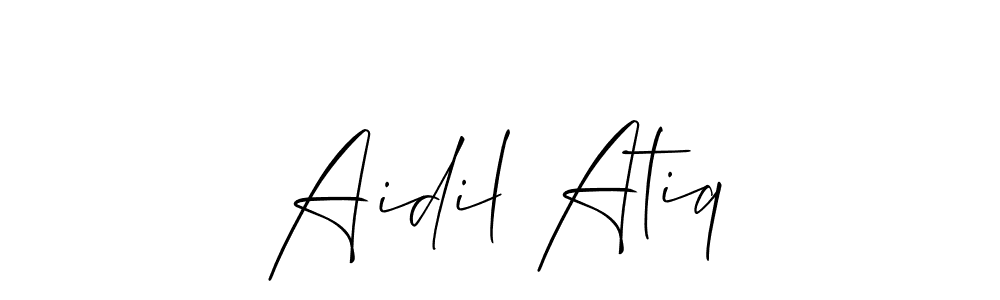 Similarly Allison_Script is the best handwritten signature design. Signature creator online .You can use it as an online autograph creator for name Aidil Atiq. Aidil Atiq signature style 2 images and pictures png