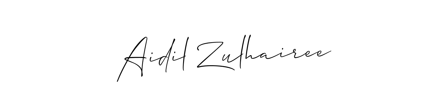 Best and Professional Signature Style for Aidil Zulhairee. Allison_Script Best Signature Style Collection. Aidil Zulhairee signature style 2 images and pictures png