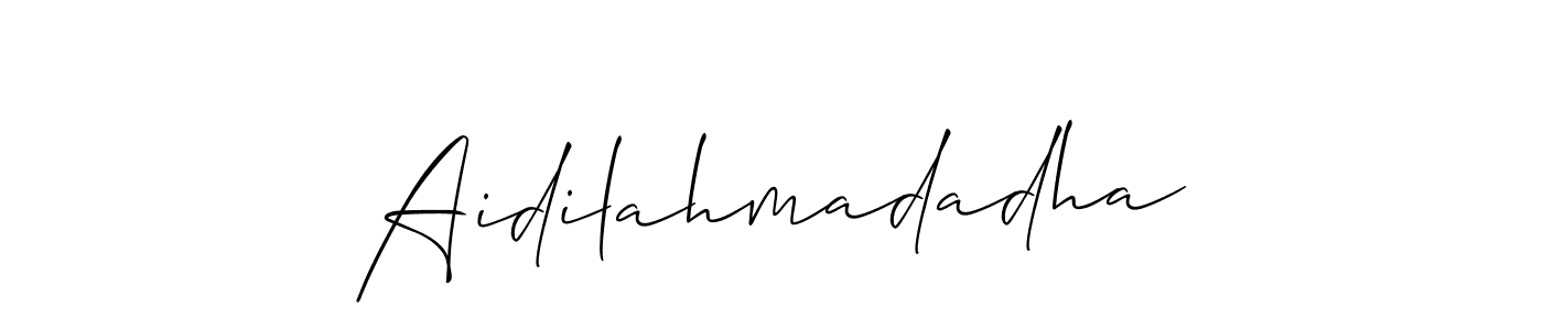 Make a short Aidilahmadadha signature style. Manage your documents anywhere anytime using Allison_Script. Create and add eSignatures, submit forms, share and send files easily. Aidilahmadadha signature style 2 images and pictures png