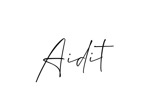 if you are searching for the best signature style for your name Aidit. so please give up your signature search. here we have designed multiple signature styles  using Allison_Script. Aidit signature style 2 images and pictures png