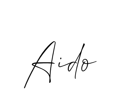 How to make Aido name signature. Use Allison_Script style for creating short signs online. This is the latest handwritten sign. Aido signature style 2 images and pictures png