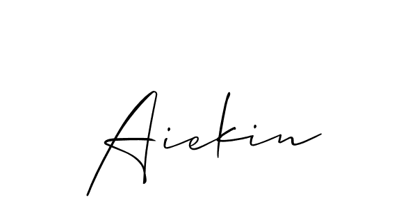 The best way (Allison_Script) to make a short signature is to pick only two or three words in your name. The name Aiekin include a total of six letters. For converting this name. Aiekin signature style 2 images and pictures png