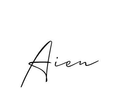 if you are searching for the best signature style for your name Aien. so please give up your signature search. here we have designed multiple signature styles  using Allison_Script. Aien signature style 2 images and pictures png