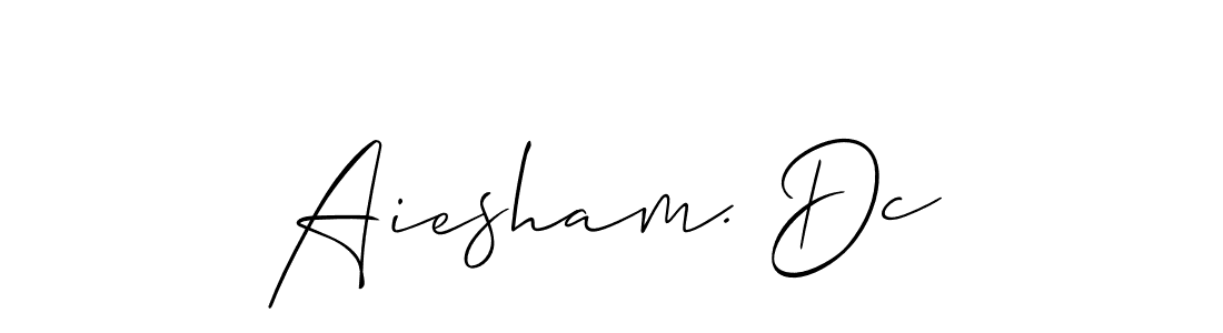 Also You can easily find your signature by using the search form. We will create Aiesham. Dc name handwritten signature images for you free of cost using Allison_Script sign style. Aiesham. Dc signature style 2 images and pictures png