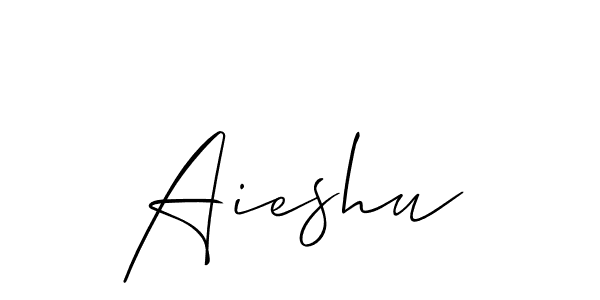 The best way (Allison_Script) to make a short signature is to pick only two or three words in your name. The name Aieshu include a total of six letters. For converting this name. Aieshu signature style 2 images and pictures png