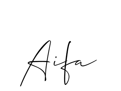 Design your own signature with our free online signature maker. With this signature software, you can create a handwritten (Allison_Script) signature for name Aifa. Aifa signature style 2 images and pictures png