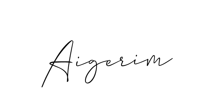 How to make Aigerim signature? Allison_Script is a professional autograph style. Create handwritten signature for Aigerim name. Aigerim signature style 2 images and pictures png