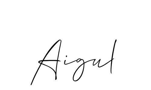 How to make Aigul name signature. Use Allison_Script style for creating short signs online. This is the latest handwritten sign. Aigul signature style 2 images and pictures png