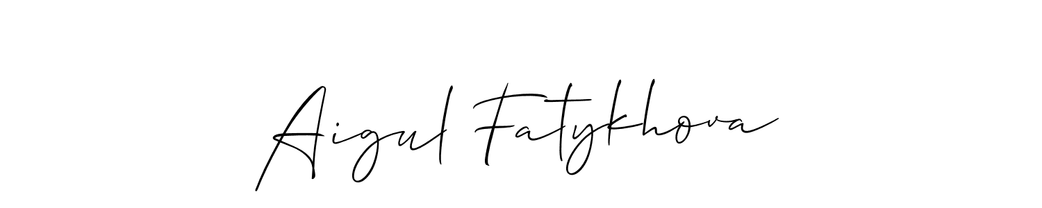 Also we have Aigul Fatykhova name is the best signature style. Create professional handwritten signature collection using Allison_Script autograph style. Aigul Fatykhova signature style 2 images and pictures png