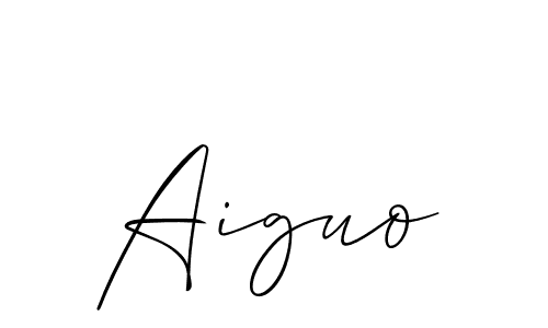 Allison_Script is a professional signature style that is perfect for those who want to add a touch of class to their signature. It is also a great choice for those who want to make their signature more unique. Get Aiguo name to fancy signature for free. Aiguo signature style 2 images and pictures png