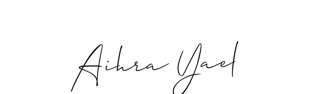 Allison_Script is a professional signature style that is perfect for those who want to add a touch of class to their signature. It is also a great choice for those who want to make their signature more unique. Get Aihra Yael name to fancy signature for free. Aihra Yael signature style 2 images and pictures png