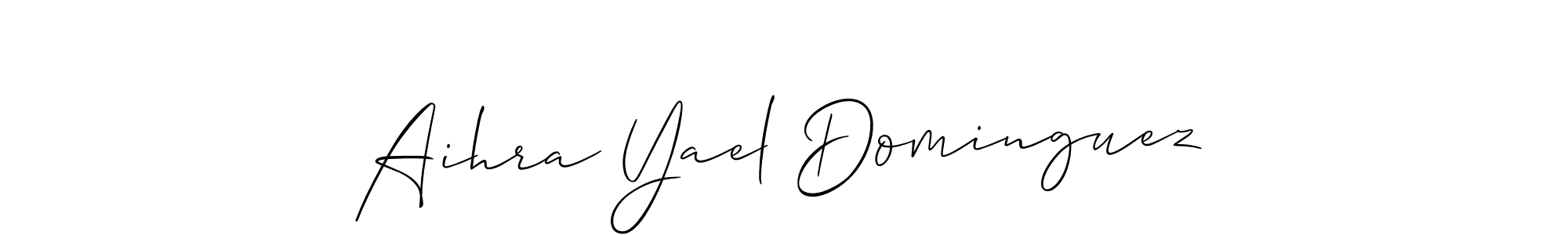 Similarly Allison_Script is the best handwritten signature design. Signature creator online .You can use it as an online autograph creator for name Aihra Yael Dominguez. Aihra Yael Dominguez signature style 2 images and pictures png