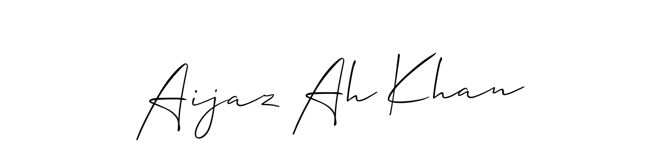 How to make Aijaz Ah Khan name signature. Use Allison_Script style for creating short signs online. This is the latest handwritten sign. Aijaz Ah Khan signature style 2 images and pictures png