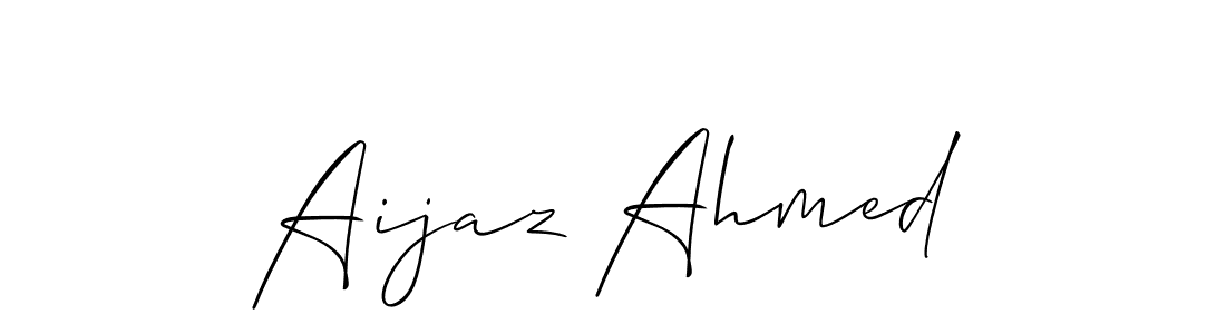 Allison_Script is a professional signature style that is perfect for those who want to add a touch of class to their signature. It is also a great choice for those who want to make their signature more unique. Get Aijaz Ahmed name to fancy signature for free. Aijaz Ahmed signature style 2 images and pictures png