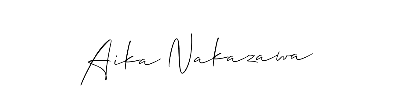 Make a beautiful signature design for name Aika Nakazawa. With this signature (Allison_Script) style, you can create a handwritten signature for free. Aika Nakazawa signature style 2 images and pictures png