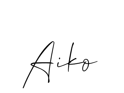 Design your own signature with our free online signature maker. With this signature software, you can create a handwritten (Allison_Script) signature for name Aiko. Aiko signature style 2 images and pictures png