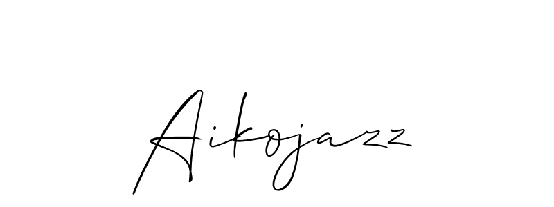 Also You can easily find your signature by using the search form. We will create Aikojazz name handwritten signature images for you free of cost using Allison_Script sign style. Aikojazz signature style 2 images and pictures png