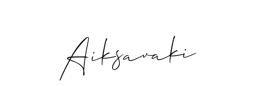 You should practise on your own different ways (Allison_Script) to write your name (Aiksavaki) in signature. don't let someone else do it for you. Aiksavaki signature style 2 images and pictures png