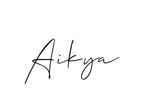 Aikya stylish signature style. Best Handwritten Sign (Allison_Script) for my name. Handwritten Signature Collection Ideas for my name Aikya. Aikya signature style 2 images and pictures png