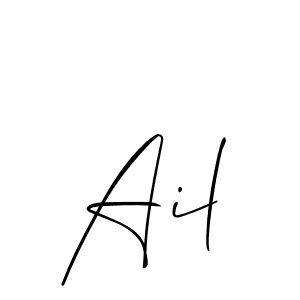 Design your own signature with our free online signature maker. With this signature software, you can create a handwritten (Allison_Script) signature for name Ail. Ail signature style 2 images and pictures png