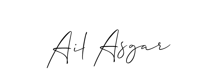 Design your own signature with our free online signature maker. With this signature software, you can create a handwritten (Allison_Script) signature for name Ail Asgar. Ail Asgar signature style 2 images and pictures png