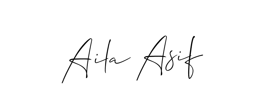 Use a signature maker to create a handwritten signature online. With this signature software, you can design (Allison_Script) your own signature for name Aila Asif. Aila Asif signature style 2 images and pictures png