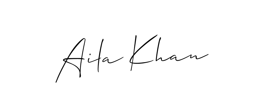 Use a signature maker to create a handwritten signature online. With this signature software, you can design (Allison_Script) your own signature for name Aila Khan. Aila Khan signature style 2 images and pictures png