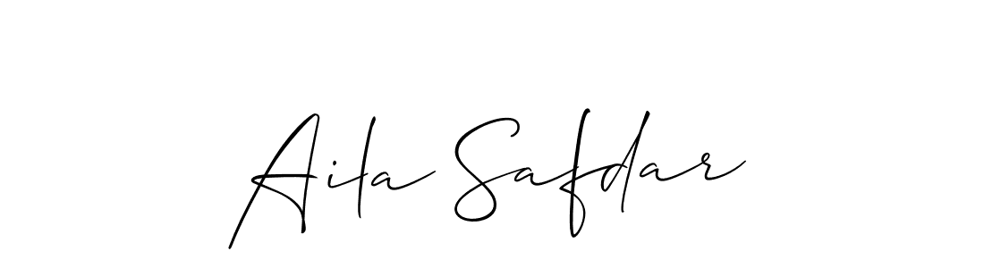 Use a signature maker to create a handwritten signature online. With this signature software, you can design (Allison_Script) your own signature for name Aila Safdar. Aila Safdar signature style 2 images and pictures png