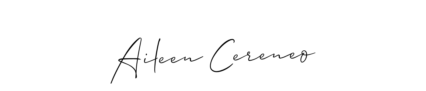 You should practise on your own different ways (Allison_Script) to write your name (Aileen Cereneo) in signature. don't let someone else do it for you. Aileen Cereneo signature style 2 images and pictures png