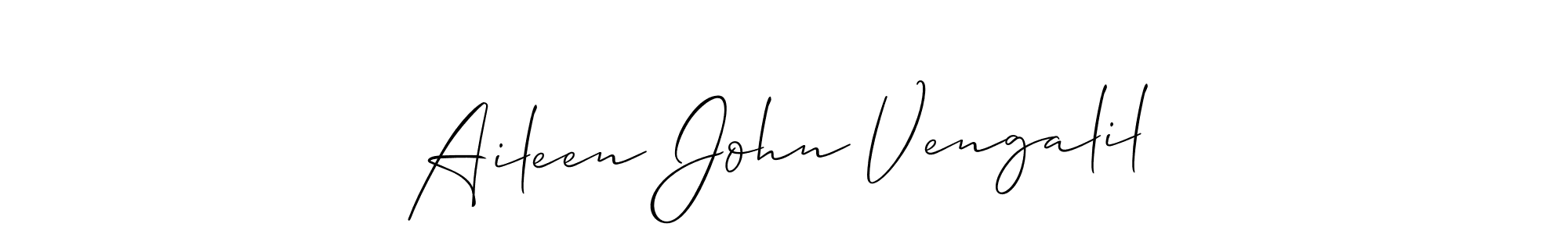 How to make Aileen John Vengalil signature? Allison_Script is a professional autograph style. Create handwritten signature for Aileen John Vengalil name. Aileen John Vengalil signature style 2 images and pictures png