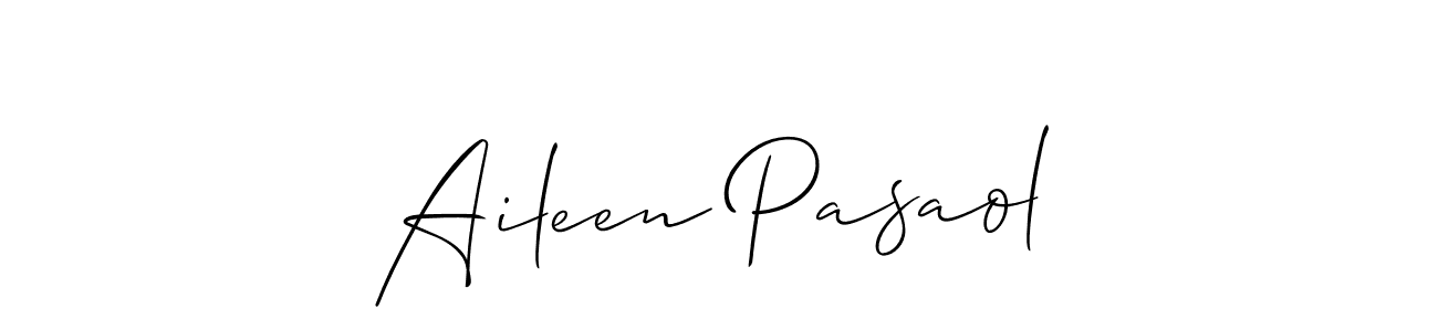 You should practise on your own different ways (Allison_Script) to write your name (Aileen Pasaol) in signature. don't let someone else do it for you. Aileen Pasaol signature style 2 images and pictures png