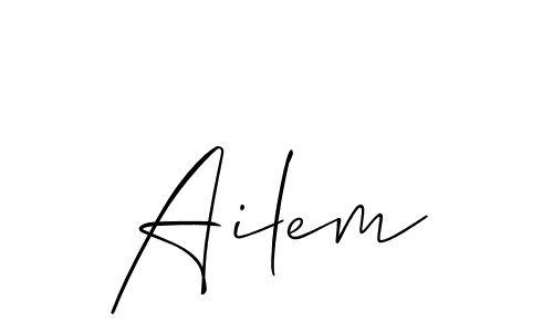 Use a signature maker to create a handwritten signature online. With this signature software, you can design (Allison_Script) your own signature for name Ailem. Ailem signature style 2 images and pictures png